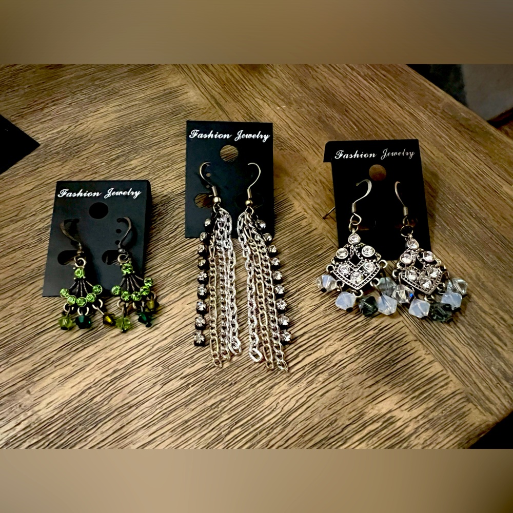 Bundle of 3 pairs dangle earrings - fashion jewelry